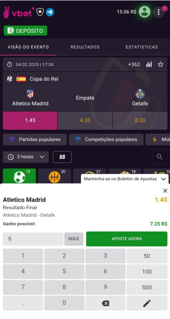 Captura de tela exibindo como realizar apostas na VBET