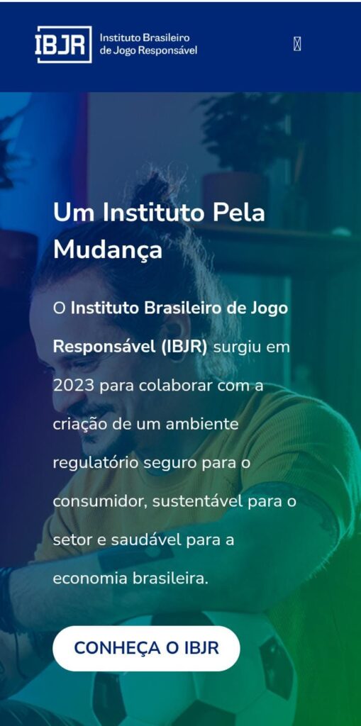 Captura de tela do site do Instituto Brasileiro do Jogo Responsável