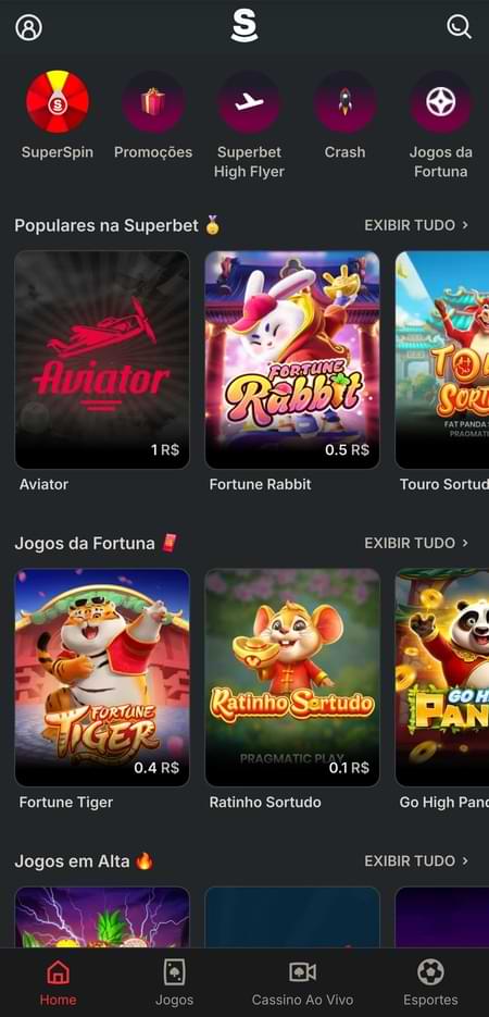 Página inicial da Suberbet 