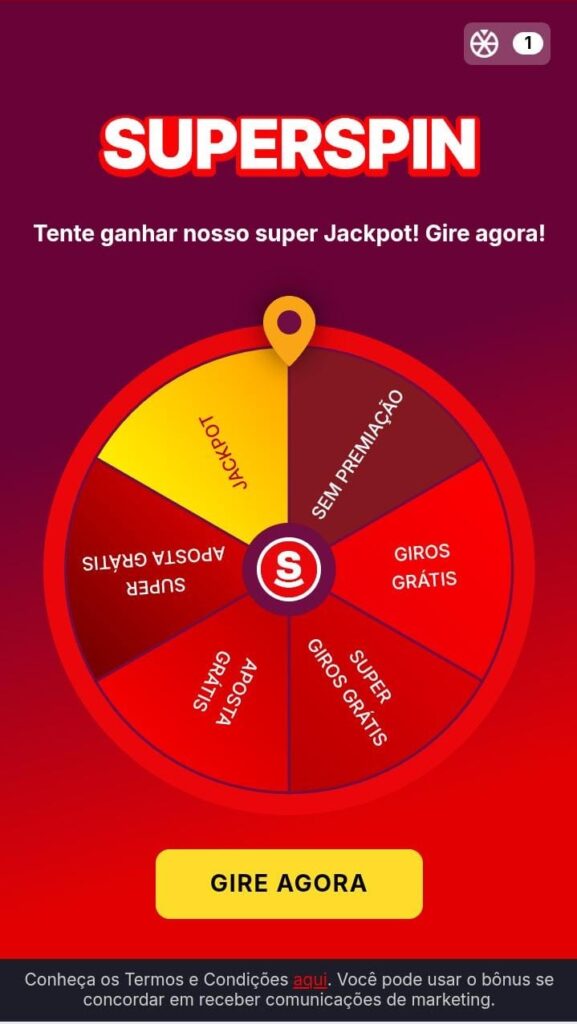 Página da Superspin da Superbet