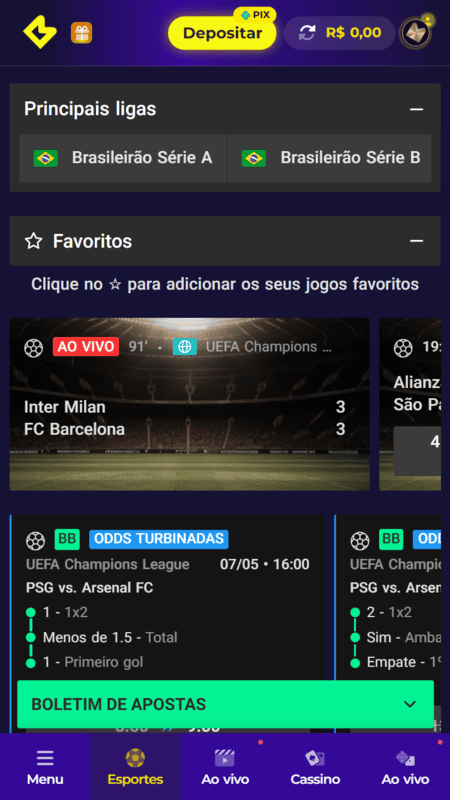 Apostas esportivas na Multibet