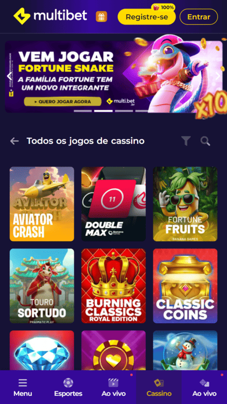 cassino-multibet-jogos Seção Todos os Jogos do cassino Multibet. Em destaque o Aviator, Double Max, Fortune Fruits, entre outros jogos.
