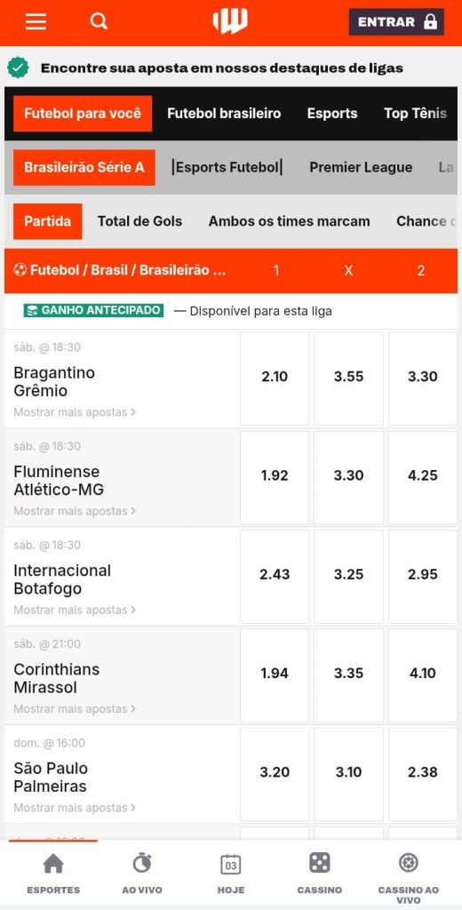 Livro de apostas do site Betwarrior