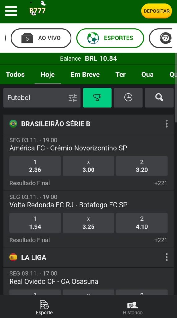 Apostas-esportivas na Brazino777 com destaque para jogos da Série B e La Liga