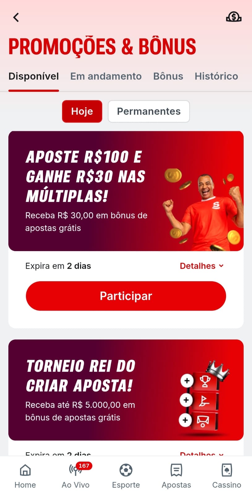 Ofertas da Superbet com freebets para apostas de R$100 ou mais e torneio de Criar Aposta.